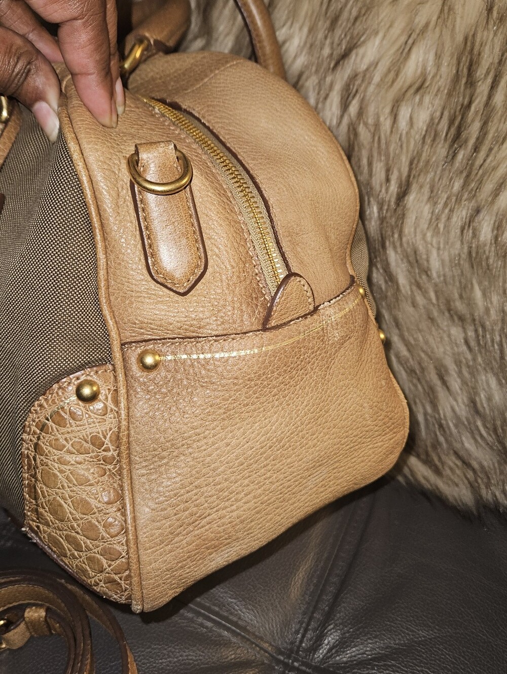 PradaLogo Jacquard Shoulder Bag - Picture 8 of 14